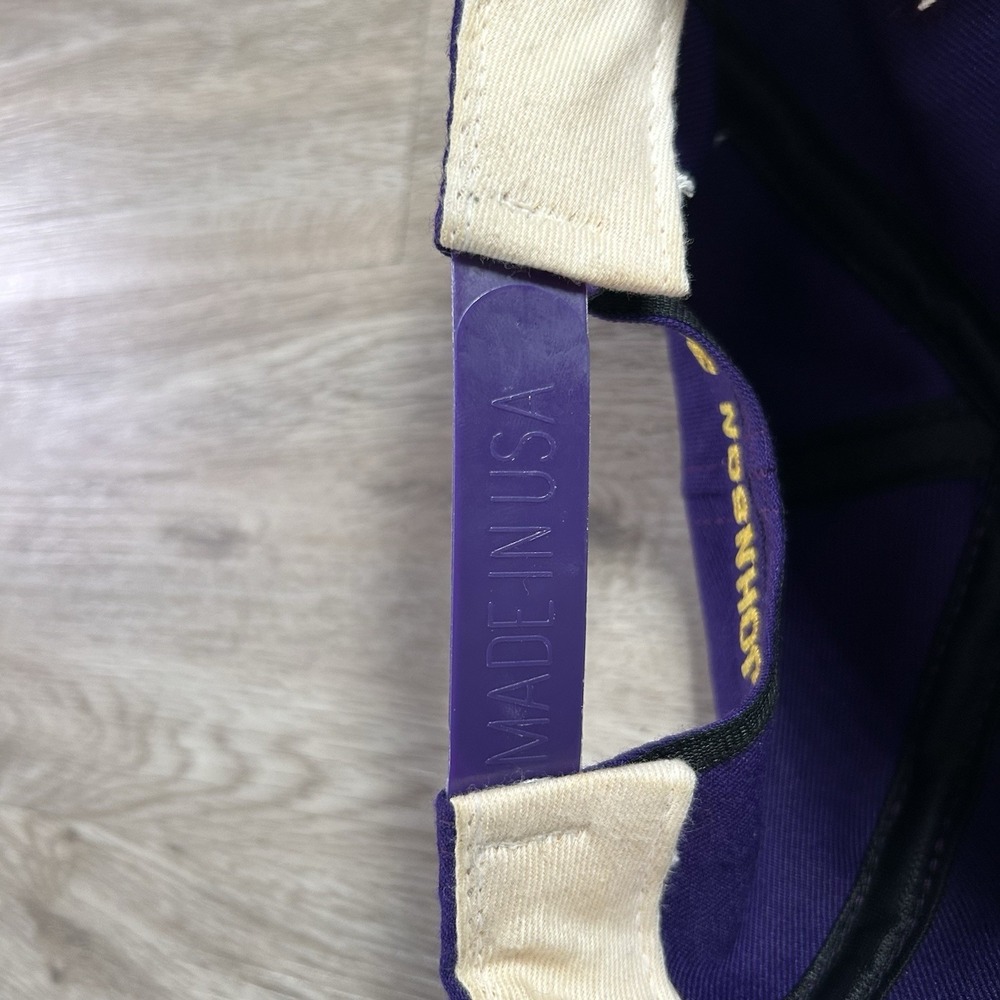 VTG Los Angeles Lakers Magic Johnson Snapback Hat NBA AJD Purple Wool Cap USA‎ - Picture 5 of 9